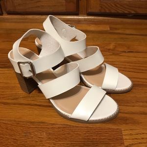 White Old Navy Strappy Chunky Heeled Sandals